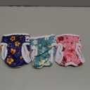 Pet Soft Washable Female Diapers (3 Pack) Female Dog Diapers, Comfort Reusable Doggy Diapers for Girl Dog in Period Heat (Cute Flower, XS) (X-Small:7''-10'')