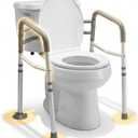 Adjustable Toilet Safety Handle Fully Adjustable Height & Width Rail for Toilets Strong Support Up to 300lb Easy ToolFree Installation Ideal for Seniors, Pregnant & MobilityChallenged