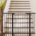Cumbor 36" Extra Tall Baby Gate for Stairs, 29.7-48" Wide Dog Gates for Doorways, Auto Close Safety Gate for Babies and Pets, Easy Install, Pressure Mounted, Fits Doorways, Stairs, Entryways, Black