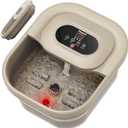 Heycool Collapsible Foot Spa with Heat, Bubble, Temperature Control, Foot Spa Bath Massager with 8 Massage Rollers, Pumice Stone, Pedicure Foot Bath for Relaxation,Stress Relief