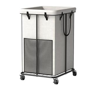 150L Large Laundry Basket with Wheels, Rolling Laundry Hamper with Removable Laundry Bag & Metal Frame, Oxford Fabric Dirty Clothes Hampers for Bedroom, Laundry Room, Bathroom, Dorm(White)
