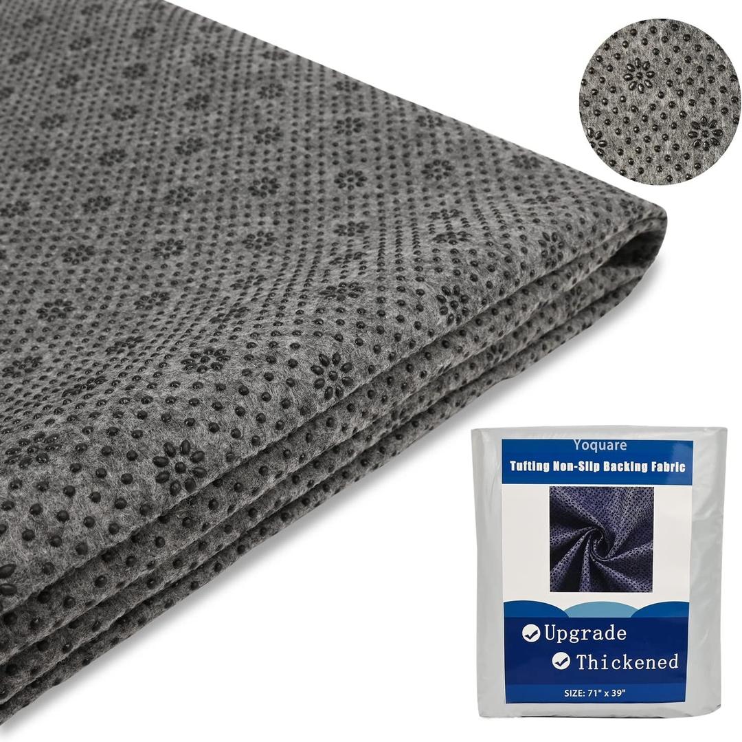 Non-Slip Tufting Cloth Thick Backing Fabric, 2mm Thick (More Wear-Resistant & Tear-Resistant & Durable) Perfect Rug Backing Fabric & Rug Making Supplies (71 x 39 Inch)