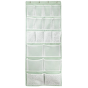 18 Pockets Over the Door Organizer with 4 Kind Pockets,Behind Door Shoes Rack,Back of Closet Storage Organization for Socks,Hat,Underwear,Luggage Packing,Hanging Holder Shelf in Home Dorm,Travel,Green