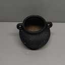 Qinyoung Rustic Kitchen Utensil Holder 6 Inch Small Ceramic Utensil Holder with Handle Vintage Crock Decoration Spatula Organizer for Kitchen Countertop Farmhouse Party Supplies (Black, Elegant)