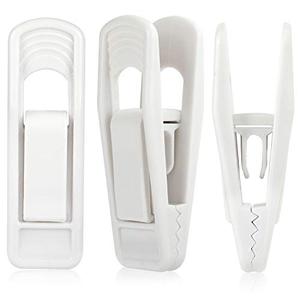 Tinfol 40pc Plastic Hanger Clips - Strong Pinch Grip Clips, White Pant Skirt Clip, Multi-Purpose Finger Clip for Slim-line Clothes Hangers