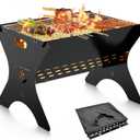 Campfire Grill, Backpacking BBQ Grill with Carry Bag, Outdoor Fire pit