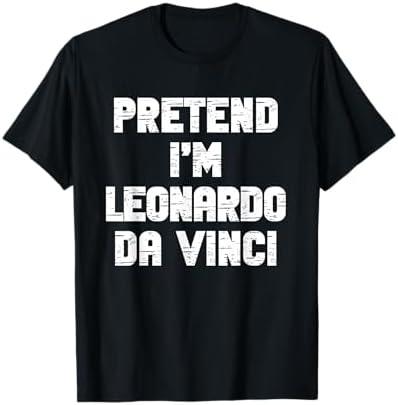 Halloween Pretend I'm Leonardo Da Vinci Costume Kids Lazy T-Shirt M