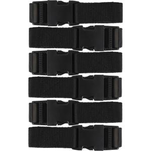 Utility Strap with Quick-Release Buckle, Black, 72-Inch, 6-Pack
