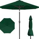 PatioKingdom 10FT Patio Umbrella with Push Button Tilt and Crank, Outdoor Market Umbrella with 8 Fiberglass Ribs, UV Protection Table Umbrella for Pool,Backyard,Garden,Deck