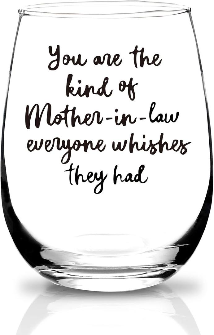 LUKGOSHP Gifts for Boyfriends Mom,Christmas Gift for Mother in Law,Birthday,Mothers Day,Appreciation Gift For Mom of Partner,15 Oz Wine Glass