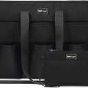 TOPDesign Utility Water Resistant Tote Bag with 22 Pockets, Top Zipper Closure & Thick Bottom Support, for Working Women (Medium, Black)