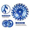 SALI 7 Inch Concrete Grinding Wheels 20 Turbo Diamond Segments 5/8-11 Arbor Diamond Grinding Wheel Fit for Paint, Epoxy, Mastic, Coating Removal