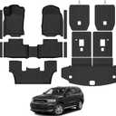 Custom Fit Floor Mats for 2016-2025 2026 Dodge Durango 6-Seater 2nd Row Bucket Seats, All Weather TPE Floor Liners & Trunk Mat & Backrest Mats & Door Sill Guard, Full Set Interior Accessories