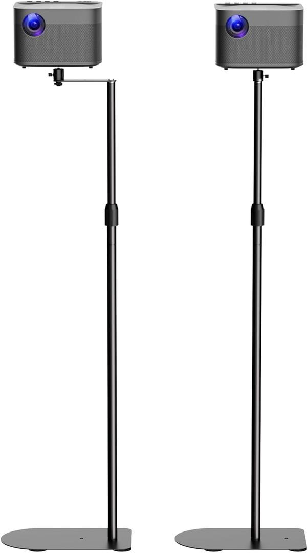 Projector Stand, 2-in-1 Mini Projector Mount Bracket 360Swivel, Height Adjustable, Compatible with Home Office Video Camera, PR002FP, Pack of 1