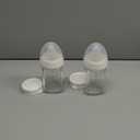 Natural Glass Baby Bottle for Breastfeeding Babies, Newborn Anti-Colic Bottle Set with Slow Flow Nipple, 0-3 Months, 5 oz, 2 Pack - White