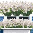 Grunyia 20 Bundles Artificial Flowers, Outdoor Indoor UV Resistant Fake Flowers No Fade Faux Plastic Plants Garden Porch Window Box Decoration