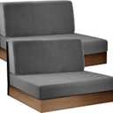 RV Dinette Sofa Cushion Covers-Elastic Camper Cushion Slipcover-Stretchable Loveseat Sofa Furniture Protector for RV Camper Car Bench1 Backrest Cover & 1 Bench Cover (2PCS Dark Grey)