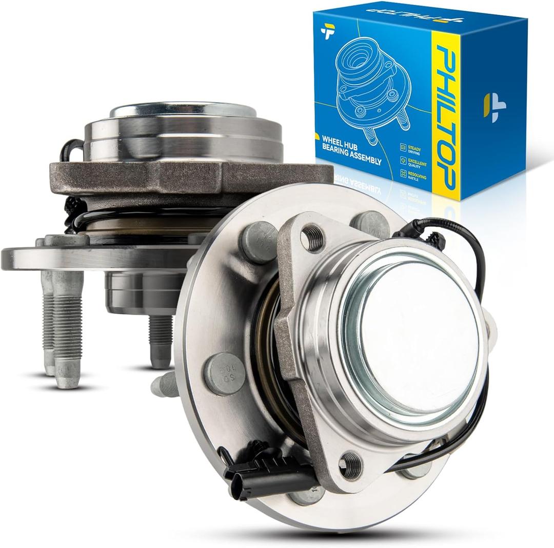 PHILTOP 515097 RWD Front Wheel Bearing Hub Assembly for 2007-2013 Chevy Silverado 1500/Avalanche, 2007-2014 Chevy Tahoe/Suburban 1500, 2007-2013 GMC Sierra 1500, 07-14 GMC Yukon