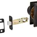 Schlage F10-PLY-ADD Plymouth Passage Knobset with Decorative Addison Rose from t, Matte Black
