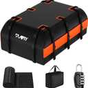 21 Cubic Feet Car Rooftop Cargo Bag Carrier, Soft Roof Top Luggage Bag for All Vechicles with/Without Rack - with Waterproof Zip, Anti-Slip Mat, Luggage Lock, Storage Bag, Door Hooks