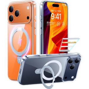 TORRAS Ostand Magnetic for iPhone 17 Pro Max Case, Fit for MagSafe, Sturdy Stand, Military Grade Drop Tested, Camera Control Button, Clear Slim Soft Edge Case for iPhone 17 Pro Max 6.9", Clear