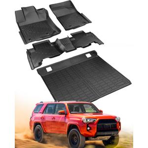 All-Weather Floor Mats for Toyota 4Runner 2024 2023 2022 2021 2020 2019 2018 2017 2016 2015 2014 2013 (Only Fit 5-Seat W/o Sliding Cargo Tray), Heavy Duty & Ideal Gift for Toyota 4Runner Accessories