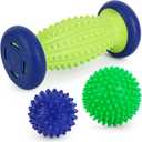 Massage Ball - 3 in 1 - with Foot Roller & Spiky Balls, Plantar Fasciitis Relief and Heel Spur Relief, Foot Roller Massage and Trigger Point Ball