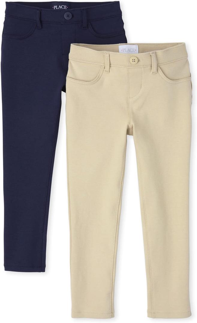 The Children's Place Girls Ponte Knit Pull on Jeggings (6-7, Sandy/Tidal 2 Pack)