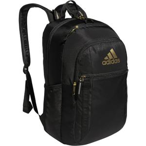 adidas Excel Backpack for Men & Women  Durable Large Athletic Laptop Bag (OSFA, 7.0/Black/Gold Metallic 2.0)