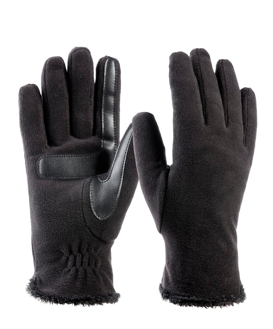 isotoner womens Stretch Fleece Gloves With Microluxe Lining and Smart Touch Technology