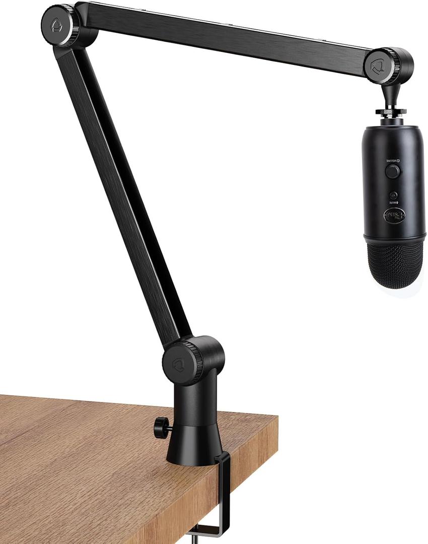 Blue Yeti Microphone Boom Arm - Upgraded Heavy Duty Blue Yeti Boom Arm, Hidden Cable Management, Stable Desk Clamp, Blue Yeti Mic Stand Compatible with Yeti Microphone, HyperX QuadCast, Shure SM7B (Upgraded Large Blue Yeti Boom Arm)