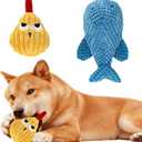 2 Pack Plush Squeakay Dog Toys,Soft Stuffed Dog Toys with Gentle Squeaker for Small & Medium Dogs,Indoor Play