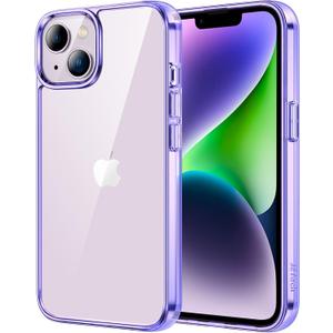 JETech Case for iPhone 14 6.1-Inch, Non-Yellowing Shockproof Phone Bumper Cover, Anti-Scratch Clear Back (Deep Purple)