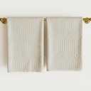 KIBAGA Decorative Hand Towels for Your Bathroom Or Kitchen  Luxurious Set of 2 Soft Boho Cotton Towels are Absorbent, Lightweight & Dry Quickly - Perfect to Elevate Any Bath Decoration at Home (Cream)