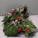 2 Pack 9FT Prelit Christmas Garland Decorations White Light, Snow Xmas Garland with Lights, Pulg in, for Outdoor Indoor, Home Decoration Mantle Stairs Railing Fireplace Outdoor Indoor Door