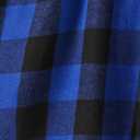 PATPAT Family Matching Outfits Mommy and Me Dresses Matching Set Long Sleeve Plaid Midi Dress and Casual Button Down Shirts (3-6 Months, Navy Blue)