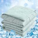 CHOSHOME Cooling Comforter Queen Size, Cooling Blanket with Q-Max 0.45 Arc-Chill Cooling Fiber for Hot Sleeper and Night Sweats, Cool Soft Thin Breathable Summer Comforter for Bed, (90" x 90", Green)