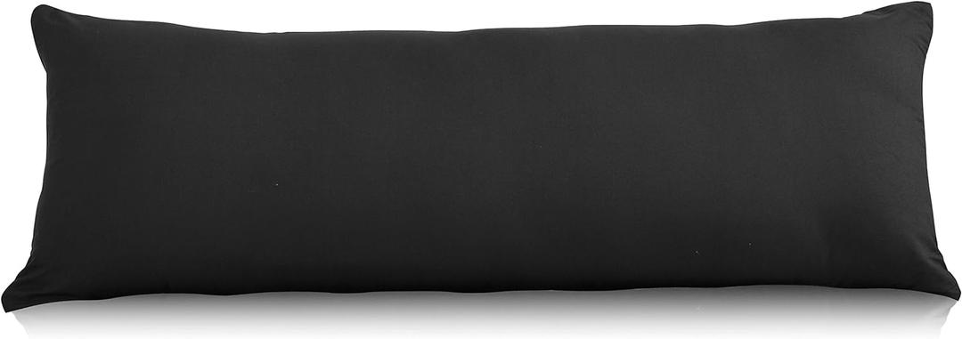 Evolive Ultra Soft Microfiber Body Pillow Cover/Pillowcases 21"x54" with Hidden Zipper Closure (21"x54" Body Pillow Cover, Black)