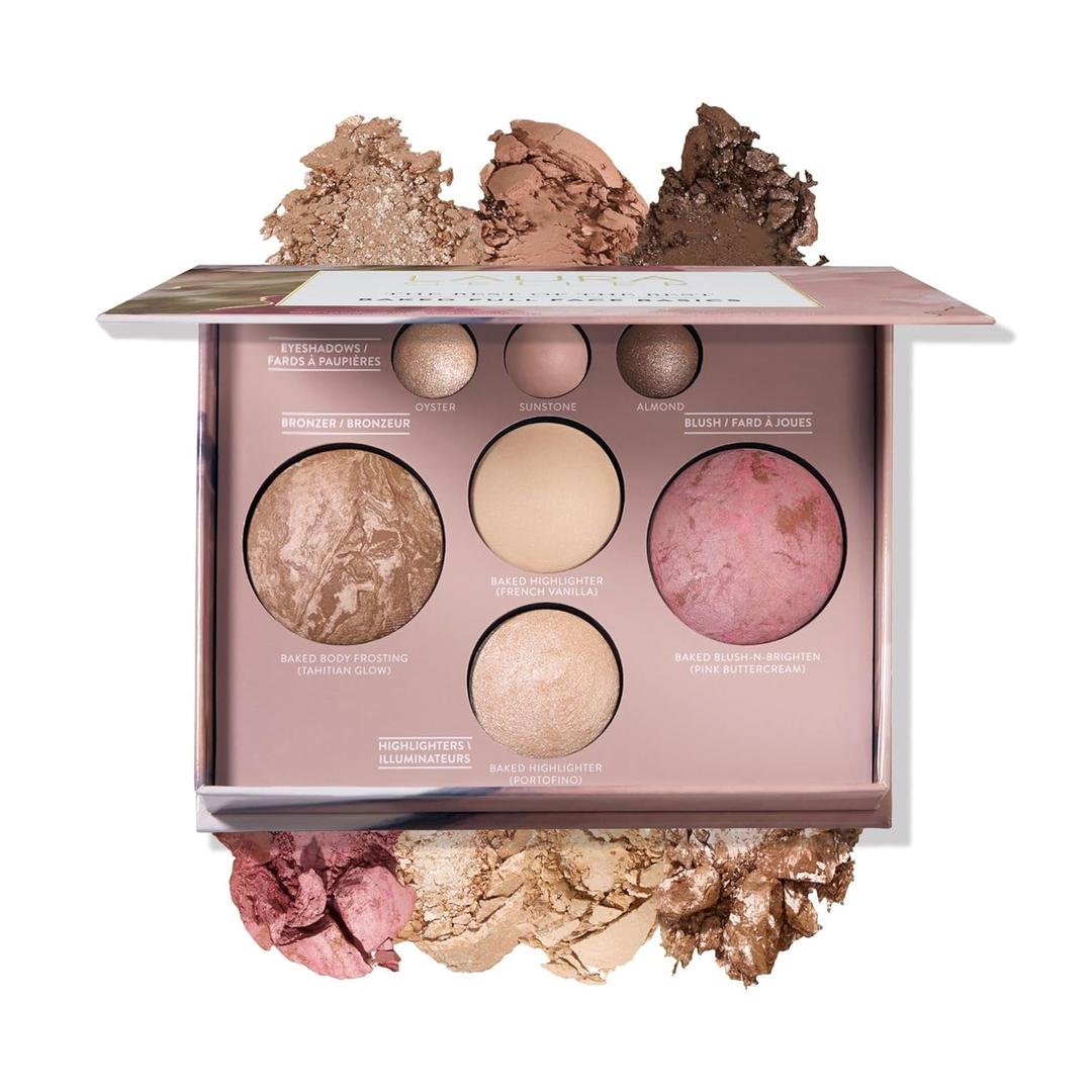 LAURA GELLER NEW YORK Best of the Best Baked Palette 7-in-1 Full Face Palette Bronzer, Blush, 2 Highlighters & 3 Eyeshadows Crease-Proof, Handmade in Italy Travel-Friendly