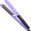 Annlary Hair Straightener 1 Inch Flat Iron and Curler 2 in 1 Titanium Ceramic Ionic Dual Voltage Straightener with Heat-Resistant Silicone, for Less Frizz, Shinier & Smoother