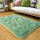 KING DARE 2x3 Area Rugs for Bedroom, Small Throw Rug for Dorm, Soft Shaggy Fluffy Plush Shag Fuzzy Non-Slip Washable Carpet for Bedside Closet Girls Boys Room, Sage Green Rug