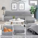 TAOCOCO Waterproof Sectional Couch Covers L Shaped Sofa Covers Chaise Lounge Cover 3pcs Reversible Sofa Covers for Sectional Sofa Pet Kids Furniture Protector with Elastic Straps(Large, Gray)