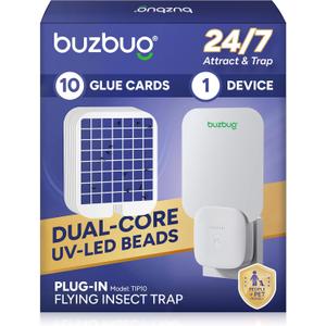 Buzbug Fly Trap Indoor, Plug-in Flying Insect Trap, Fruit Fly Traps for Indoors, Plug in Bug Trap, Gnat Trap for House Indoor, Bug Catcher for Gnat Moth Mosquito