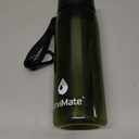 SurviMate 5-Stage 0.01m Ultra-Filtration Filtered Water Bottle, BPA-Free Material, NSF/ANSI 42&372 Certified, Portable Water Filter Bottle for Survival, Camping, Hiking, and Emergency Use (22 Ounces, Dark Green)