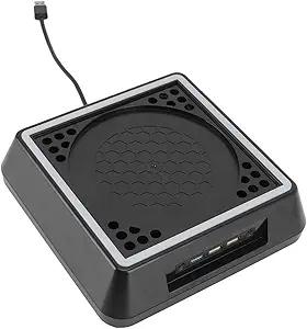 Cooling Fan, Console Cooling USB2.0 Adjustable Fans Speed with LED Light Bar for Black