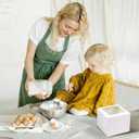 20Pcs Mini Cake Boxes with Window, 6x6x5 Inches White Bakery Boxes, Small 4 Cupcake Boxes, Cake Packaging for Pastries, Cookies, Chocolates, Cupcakes, Birthday Party, Wedding