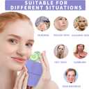 2 x Ice Roller for Face and Eye Massager for Face, Eyes and Neck Naturally Conditioning and Skin Care,De-Puff Eye Bags,Reduce Migraine Pain,Reusable Massage Silicone Ice Mold (Purple)