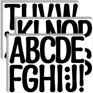 Bemeol 30 Sheets Large Letter Stickers 4 Inch Alphabet Letter Stickers Self Adhesive Sticker Letters for Bulletin Boards Classroom Home Decor(Black)