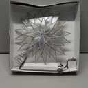 Kurt Adler 9-Inch Sunburst Capiz Lighted Treetop with Silver Glittered Finish