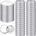 72Pcs Canning Lids with Rings Wide Mouth, for Ball, Kerr Jars - Split-Type Metal Mason Jar Lids for Canning - 100% Fit & Airtight for Regular Mouth Jars (36Lids+36Rings for Wide Mouth)